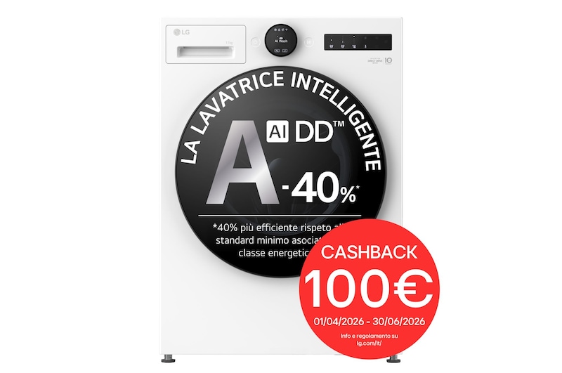 Vista frontale di Lavatrice 11kg Next AI DD™ | Serie X7 Classe A-40% | 1400 giri, Easy Circle Control, Wi-Fi, AI Wash, Vapore, TurboWash | Ivory White F4X7011TWB